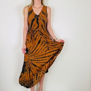 YFB Young Fabulous & Broke Tie Dye Sleeveless Slit Maxi Dress With Pockets